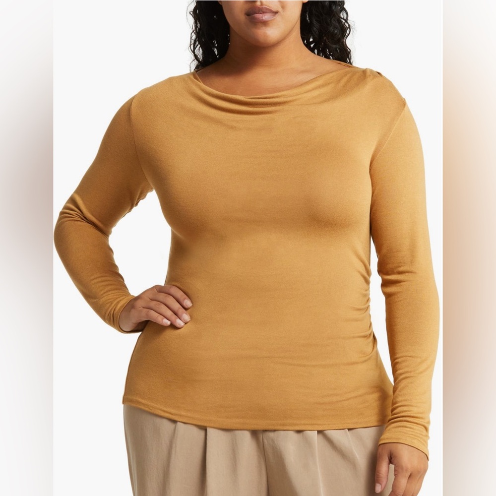 Vince, Drape Neck long Sleeve Top. Ladies 1X - Picture 1 of 15